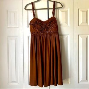 Cache | Copper Beaded Dress